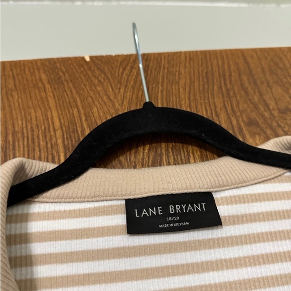 Lane Bryant Collared Striped Ribbed Tank - Picture 2 of 12